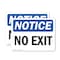 Signmission No Exit, 10 in W x Rectangle, Vinyl Decal OS-2PACK-NS-D-710-L-14530 - alternate 1